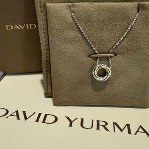 David Yurman Crossover Mini Pendant Necklace 18kt Yellow Gold & Sterling Silver